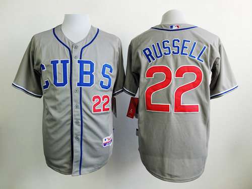 Men's Chicago Cubs #22 Addison Russell 2014 Gray Jersey