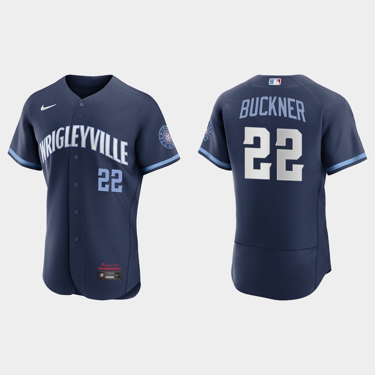 Men's Chicago Cubs #22 Bill Buckner Men's Nike 2021 City Connect Authentic Navy MLB Jersey