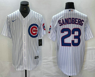Men's Chicago Cubs #23 Ryne Sandberg White Stitched Cool Base Nike Jersey