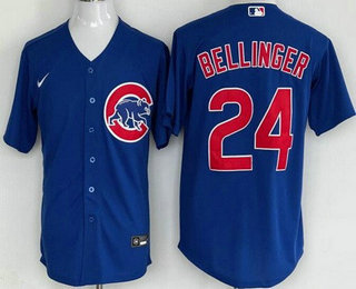 Men's Chicago Cubs #24 Cody Bellinger Blue Cool Base Jersey