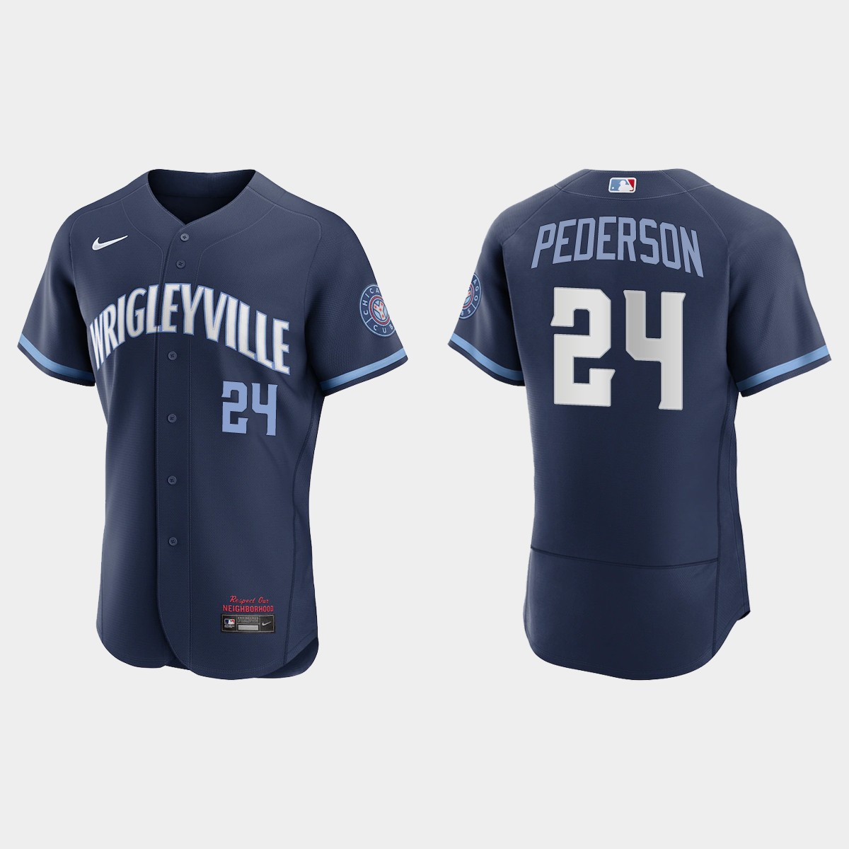 Men's Chicago Cubs #24 Joc Pederson Men's Nike 2021 City Connect Authentic Navy MLB Jersey