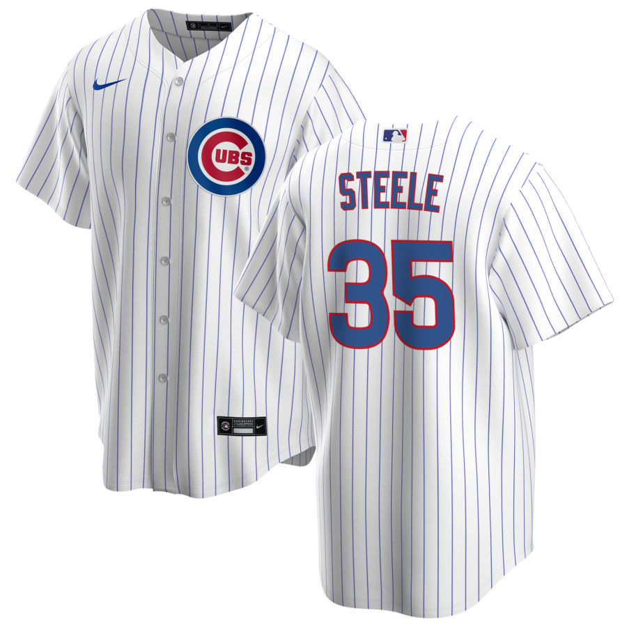 Men's Chicago Cubs #35 Justin Steele Nike Home White Cool Base Jersey