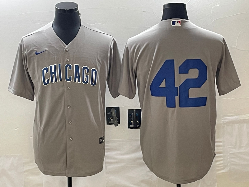 Men's Chicago Cubs #42 Bruce Sutter Gray Stitched Cool Base Nike Jersey