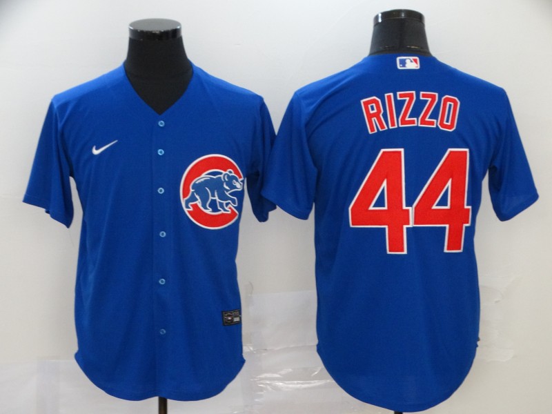 Men's Chicago Cubs #44 Anthony Rizzo Blue Stitched MLB Cool Base Nike Jersey