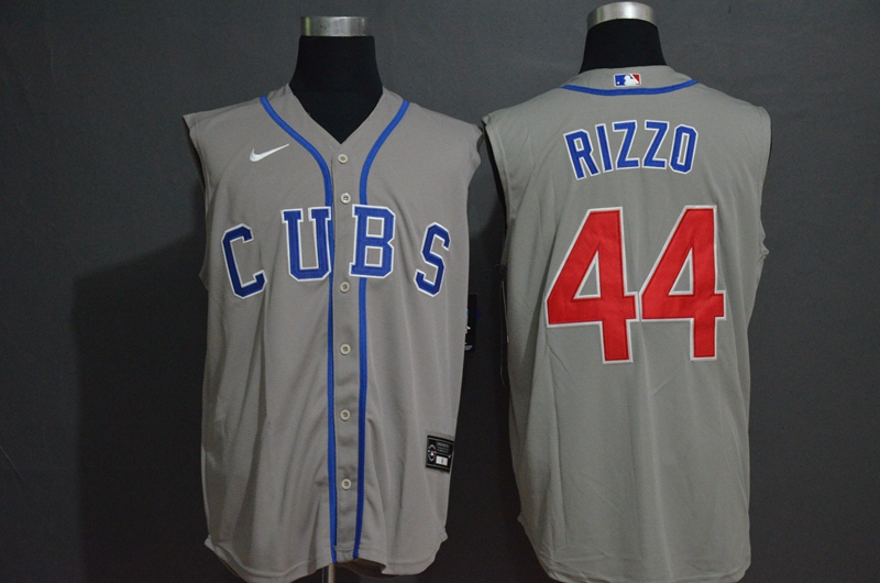 Men's Chicago Cubs #44 Anthony Rizzo Grey Road 2020 Cool and Refreshing Sleeveless Fan Stitched MLB Nike Jersey