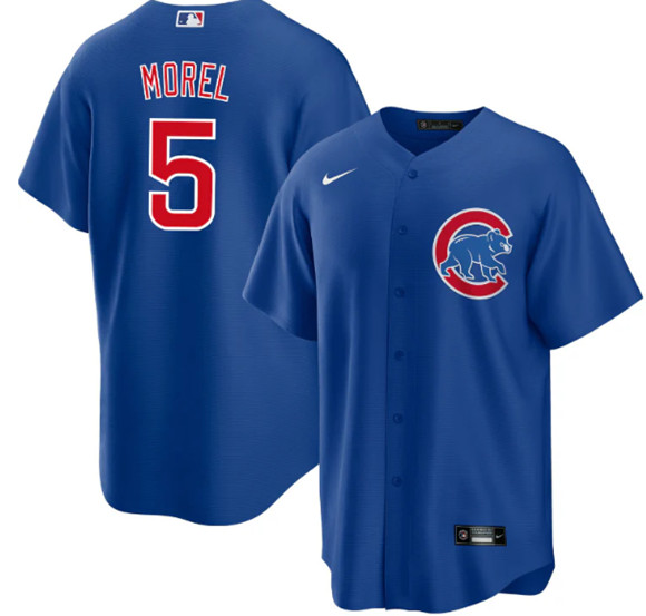 Men's Chicago Cubs #5 Christopher Morel Chicago Blue Cool Base Stitched Baseball Jersey