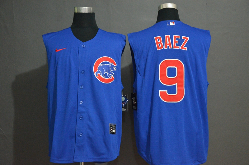 Men's Chicago Cubs #9 Javier Baez Blue 2020 Cool and Refreshing Sleeveless Fan Stitched MLB Nike Jersey
