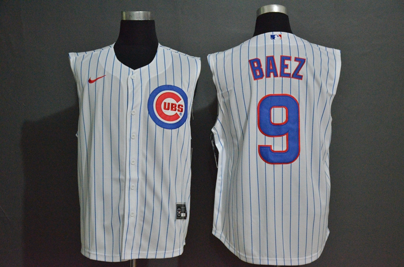Men's Chicago Cubs #9 Javier Baez White 2020 Cool and Refreshing Sleeveless Fan Stitched MLB Nike Jersey