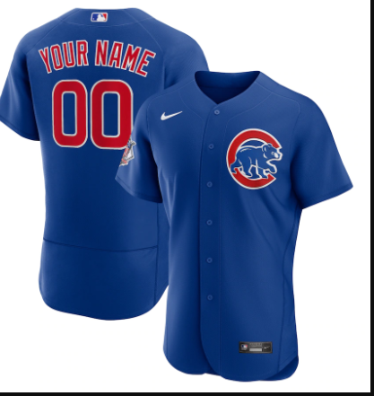 Men's Chicago Cubs Custom Nike Blue Stitched MLB Flex Base Jersey