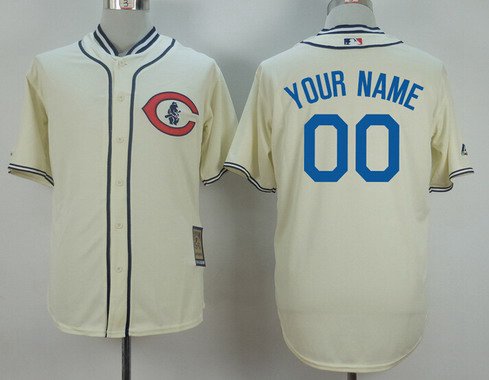 Men's Chicago Cubs Customized 1929 Turn Back The Clock Cream Jersey