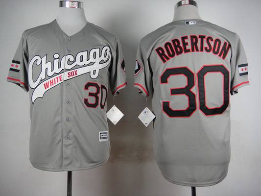 Men's Chicago White Sox #30 David Robertson 2015 Gray Jersey