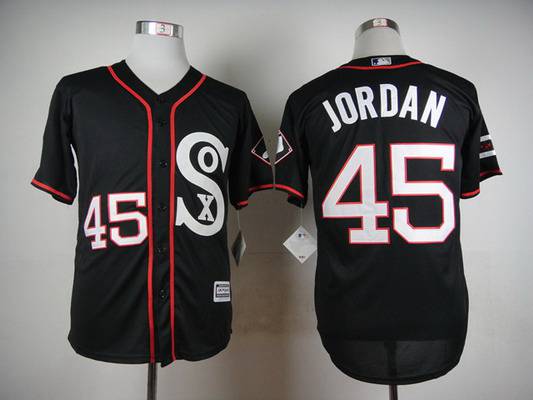Men's Chicago White Sox #45 Michael Jordan 2015 Black Jersey