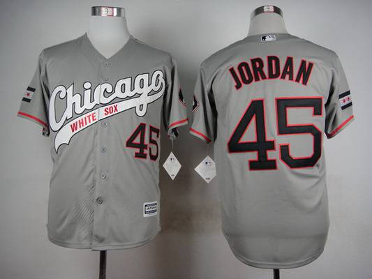Men's Chicago White Sox #45 Michael Jordan 2015 Gray Jersey