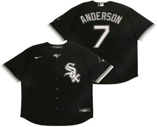 Men's Chicago White Sox #7 Tim Anderson Black Stitched MLB Flex Base Nike Jersey