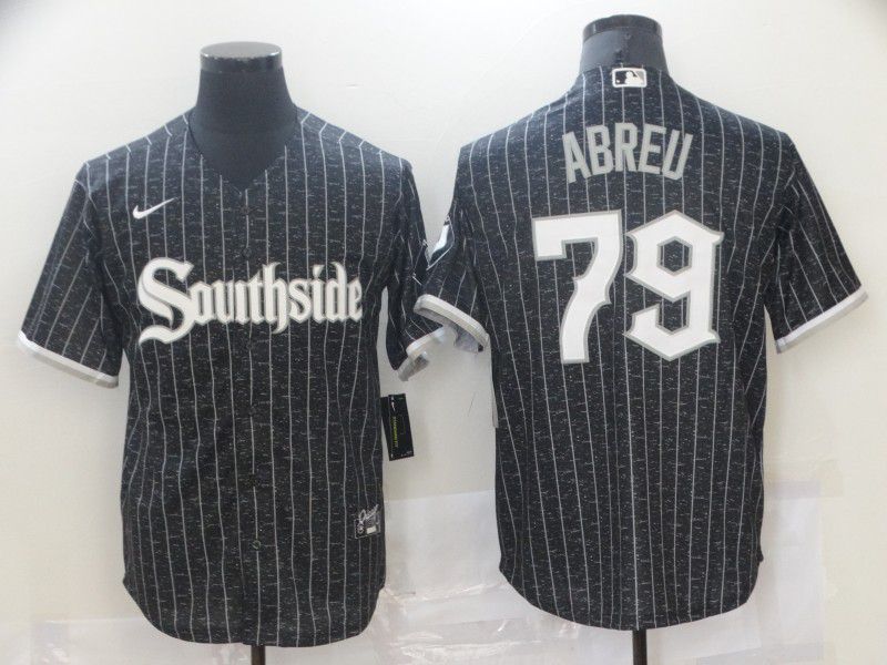 Men's Chicago White Sox #79 Jose Abreu Black 2021 City Connect Stitched MLB Cool Base Nike Jersey