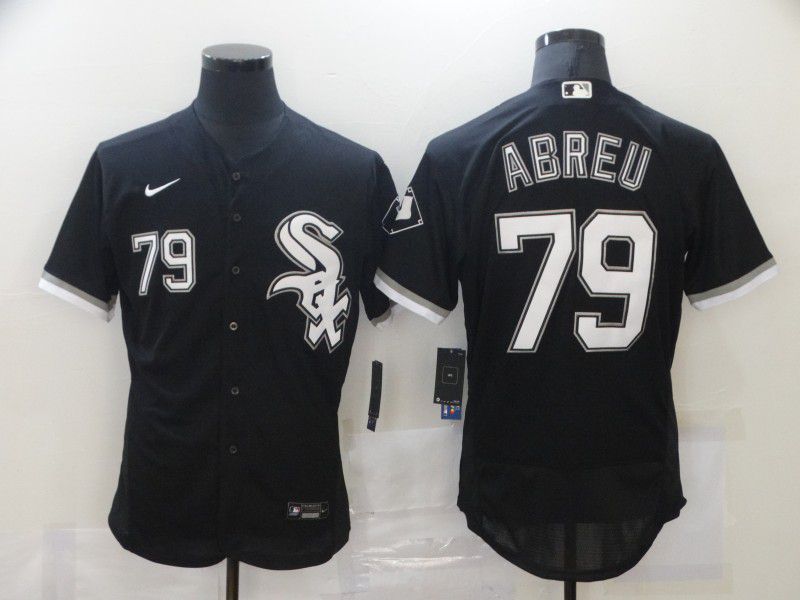 Men's Chicago White Sox #79 Jose Abreu Black Stitched MLB Flex Base Nike Jersey