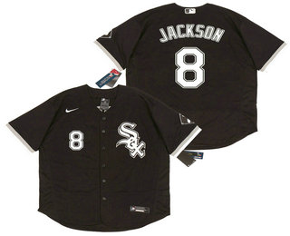 Men's Chicago White Sox #8 Bo Jackson Black Stitched MLB Flex Base Nike Jersey