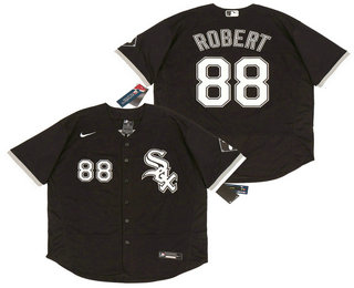Men's Chicago White Sox #88 Luis Robert Black Stitched MLB Flex Base Nike Jersey