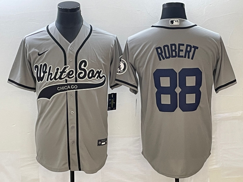 Men's Chicago White Sox #88 Luis Robert Grey Cool Base Stitched Baseball Jersey