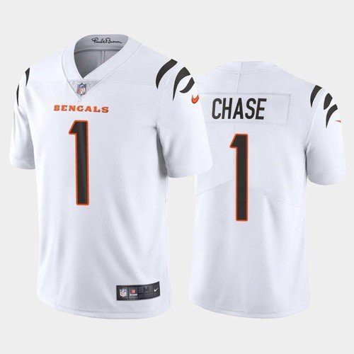 Men's Cincinnati Bengals #1 Ja'Marr Chase White 2021 Limited Football Jersey