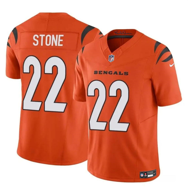 Men's Cincinnati Bengals #22 Geno Stone Orange 2023 F.U.S.E Vapor Untouchable Limited Football Stitched Jersey
