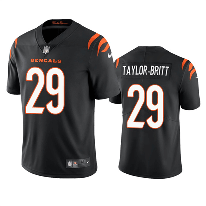 Men's Cincinnati Bengals #29 Cam Taylor-Britt Black Vapor Stitched Football Jersey
