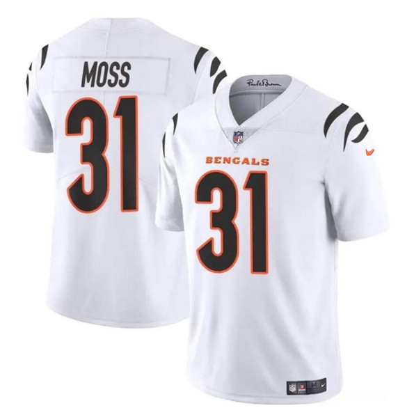 Men's Cincinnati Bengals #31 Zack Moss White Vapor Untouchable Limited Stitched Jersey
