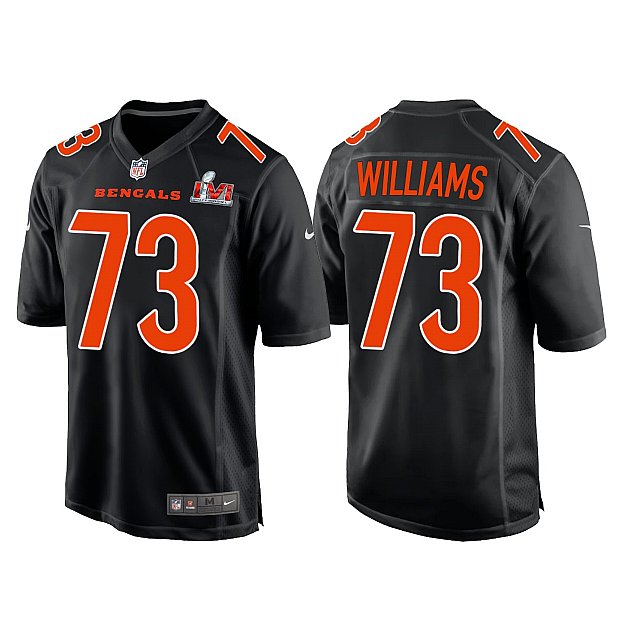 Men's Cincinnati Bengals #73 Jonah Williams 2022 Black Super Bowl LVI Game Stitched Jersey