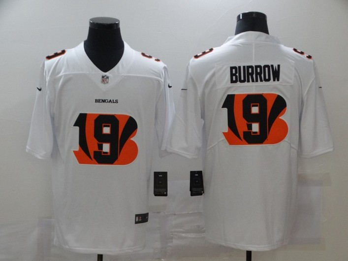 Men's Cincinnati Bengals #9 Joe Burrow White 2020 Shadow Logo Vapor Untouchable Stitched NFL Nike Limited Jersey