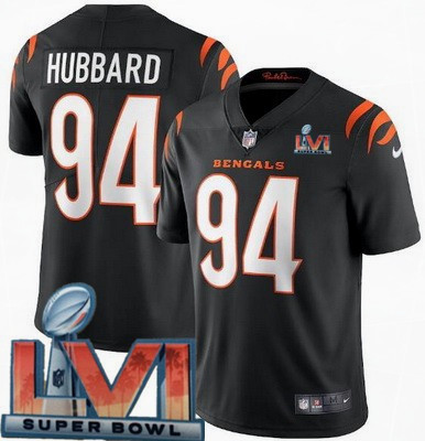 Men's Cincinnati Bengals #94 Sam Hubbard Limited Black 2022 Super Bowl LVI Bound Vapor Jersey