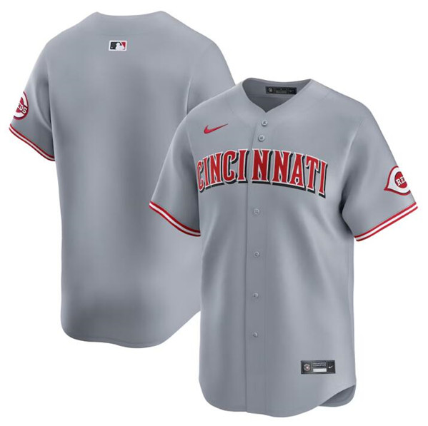 Men's Cincinnati Reds Blank Gray Away Limited Baseball Stitched Jersey