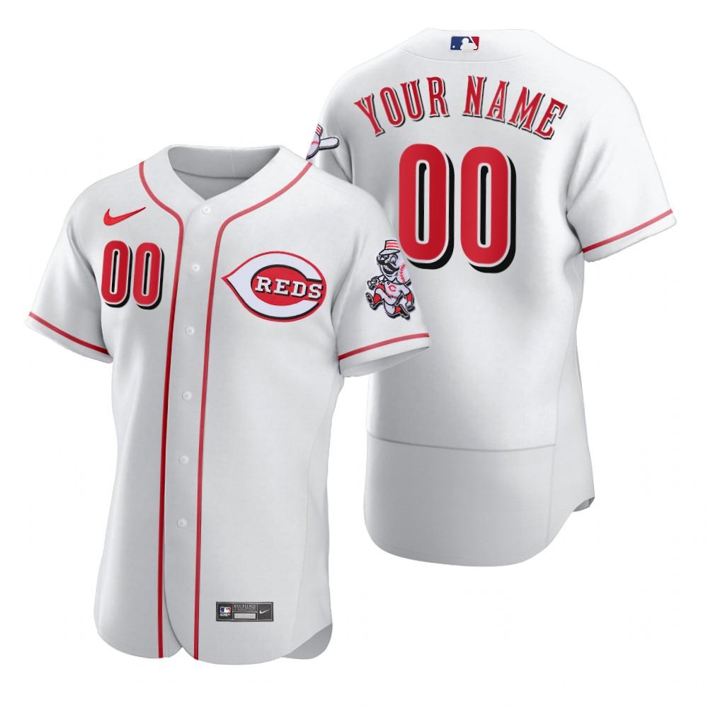 Men's Cincinnati Reds Custom Nike White 2020 Stitched MLB Flex Base Jersey