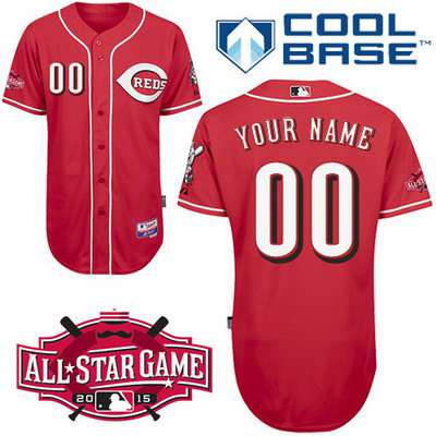 Men's Cincinnati Reds Personalized Alternate Jersey With 2015 All-Star Patch