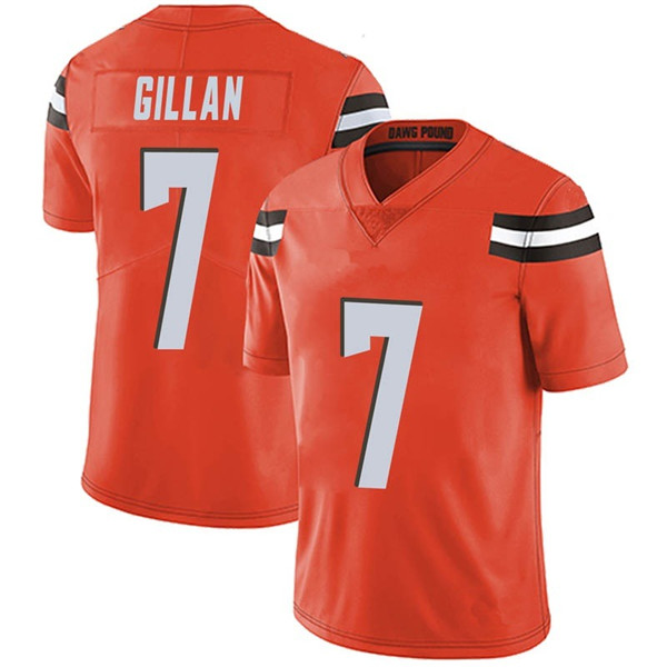 Men's Cleveland Browns #7 Jamie Gillan Orange Limited Alternate Vapor Untouchable Nike Jersey