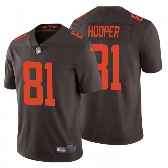Men's Cleveland Browns #81 Austin Hooper 2020 NFL Stitched Alternate Vapor Limited Brown Nike Jersey