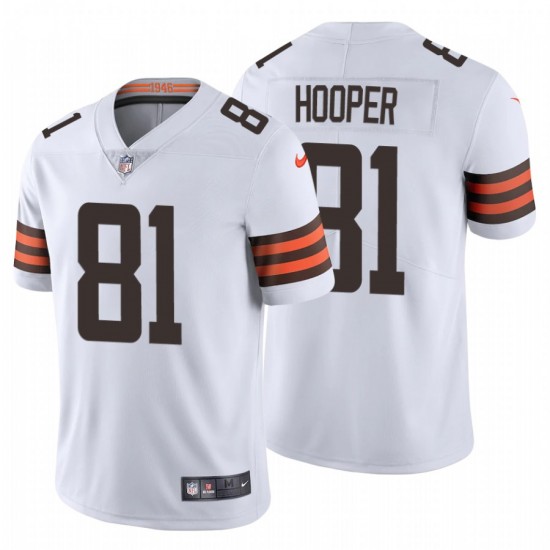 Men's Cleveland Browns #81 Austin Hooper 2020 NFL Stitched Vapor Limited White Nike Jersey