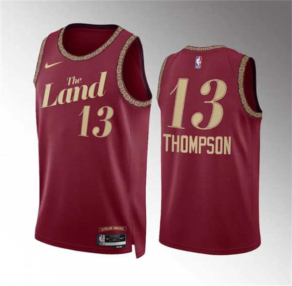 Men's Cleveland Cavaliers #13 Tristan Thompson Wine 2023-24 City Edition Stitched Jersey