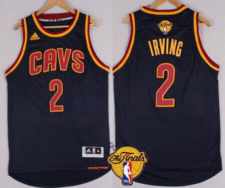 Men's Cleveland Cavaliers #2 Kyrie Irving 2015 The Finals New Navy Blue Jersey