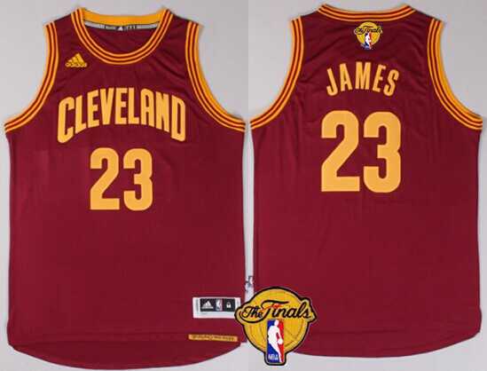Men's Cleveland Cavaliers #23 LeBron James 2015 The Finals New Red Jersey