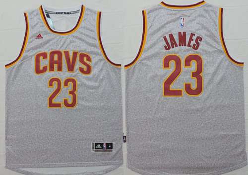 Men's Cleveland Cavaliers #23 LeBron James Revolution 30 Swingman 2014 New Gray Jersey