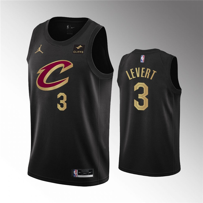 Men's Cleveland Cavaliers #3 Caris LeVert Black Statement Edition Stitched Basketball Jersey