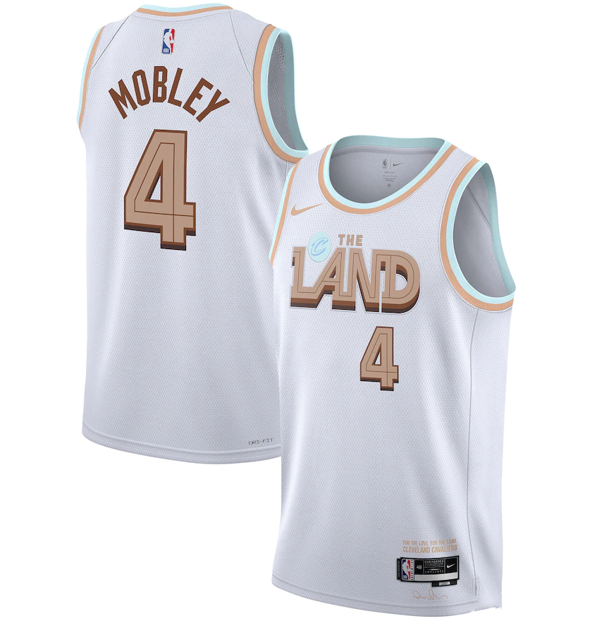 Men's Cleveland Cavaliers #4 Evan Mobley 2022 2023 White City Edition Stitched Basketball Jersey
