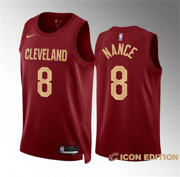 Men's Cleveland Cavaliers #8 Pete Nance Wine Icon Edition Stitched Jersey