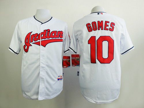 Men's Cleveland Indians #10 Yan Gomes White Jersey