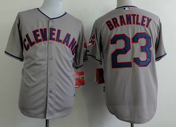 Men's Cleveland Indians #23 Michael Brantley Gray Jersey