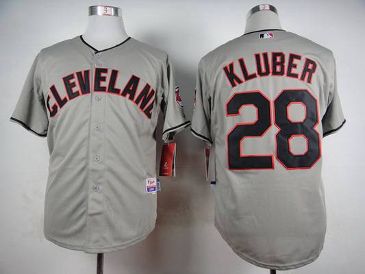 Men's Cleveland Indians #28 Corey Kluber Gray Jersey