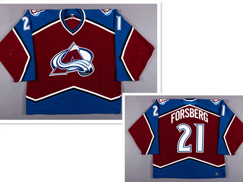 Men's Colorado Avalanche #21 Peter Forsberg Red Jersey
