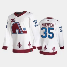 Men's Colorado Avalanche #35 Darcy Kuemper White 2021 Retro Special Edition Stitched NHL Jersey