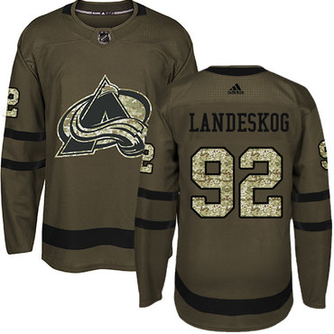 Men's Colorado Avalanche #92 Gabriel Landeskog Green Salute to Service Stitched NHL Adidas Jersey