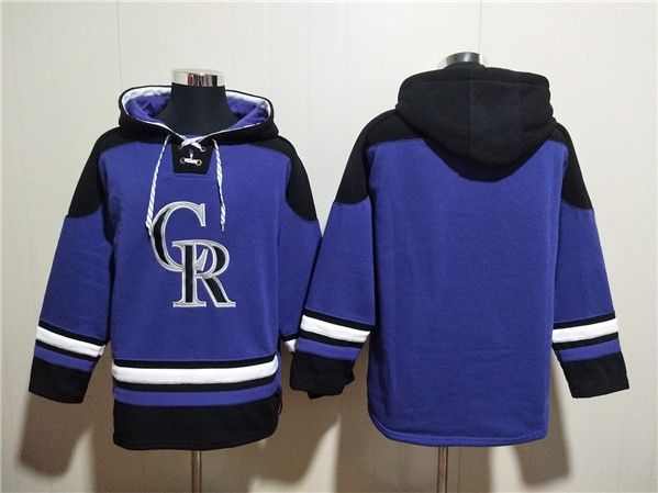 Men's Colorado Rockies Blank Purple Ageless Must-Have Lace-Up Pullover Hoodie